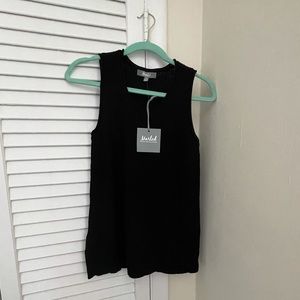 Loose-knit crocheted sleeveless sweater tank